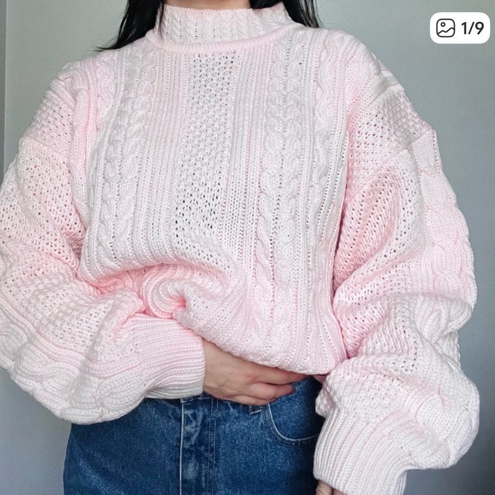 New! Never Worn pink Cable knit Sweater